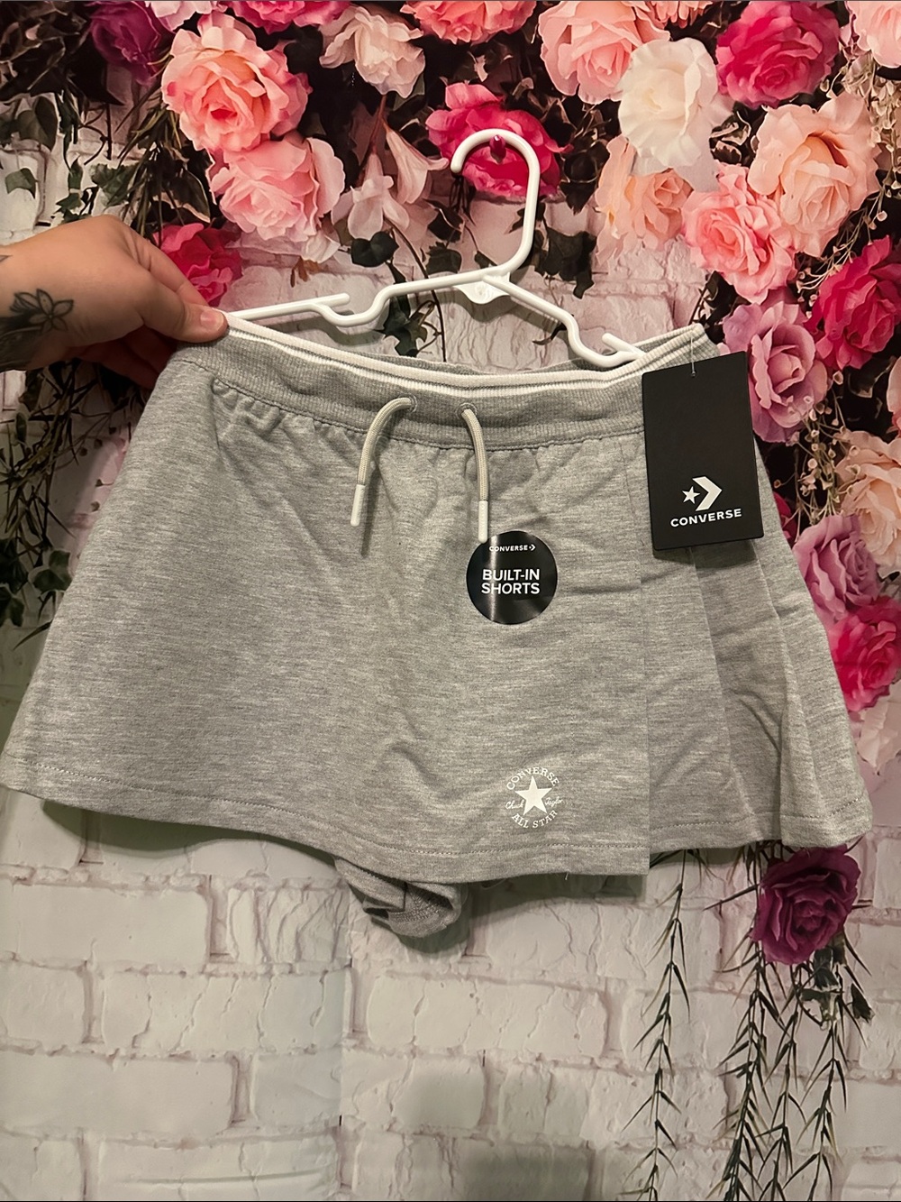 Converse Gray Athletic Skort with Built-In Shorts